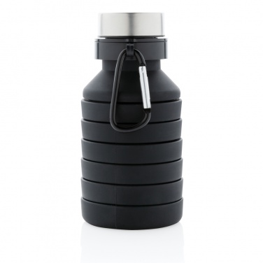 Logo trade promotional merchandise image of: Leakproof collapsible silicone bottle with lid