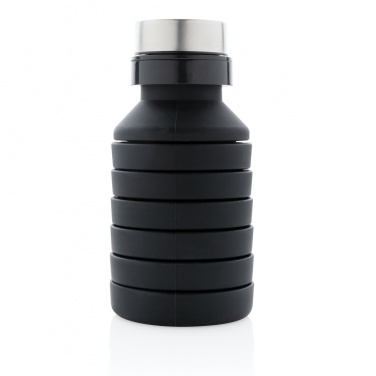 Logo trade corporate gifts image of: Leakproof collapsible silicone bottle with lid