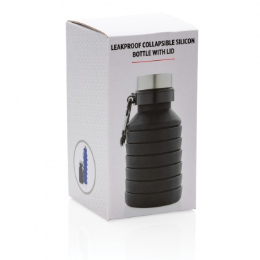 Logotrade promotional merchandise image of: Leakproof collapsible silicone bottle with lid