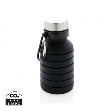 Logo trade promotional items picture of: Leakproof collapsible silicone bottle with lid