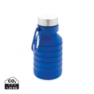 Logo trade promotional products image of: Leakproof collapsible silicone bottle with lid