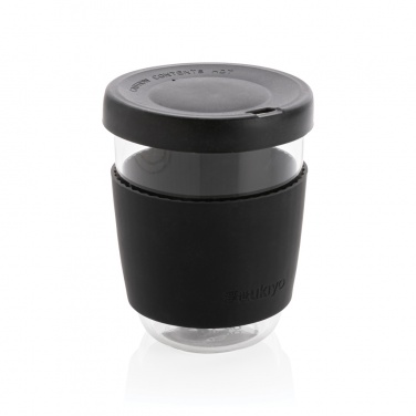 Logo trade promotional products image of: Ukiyo borosilicate glass with silicone lid and sleeve