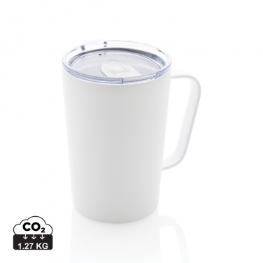 Logo trade corporate gifts picture of: RCS Recycled stainless steel modern vacuum mug with lid