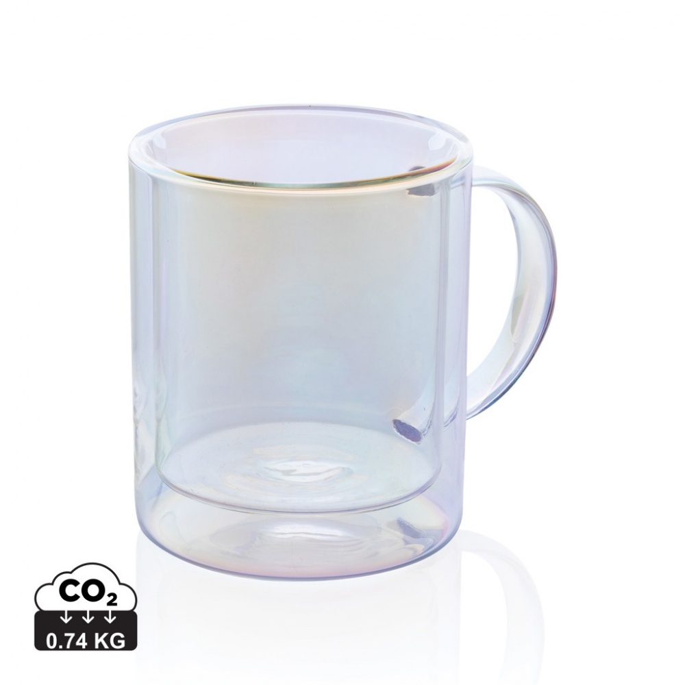 Logotrade advertising product picture of: Deluxe double wall electroplated glass mug