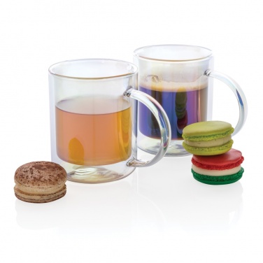 Logo trade advertising product photo of: Deluxe double wall electroplated glass mug