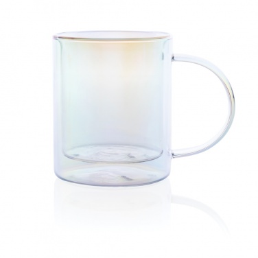 Logo trade corporate gift photo of: Deluxe double wall electroplated glass mug