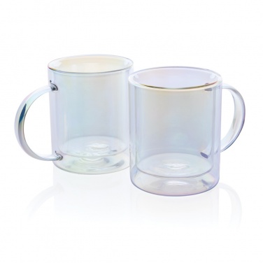 Logo trade promotional product photo of: Deluxe double wall electroplated glass mug