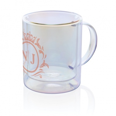 Logo trade promotional products picture of: Deluxe double wall electroplated glass mug