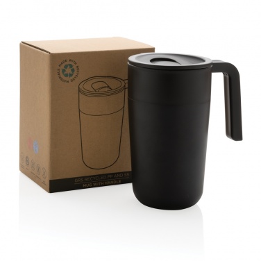 Logo trade promotional gifts picture of: GRS Recycled PP and SS mug with handle