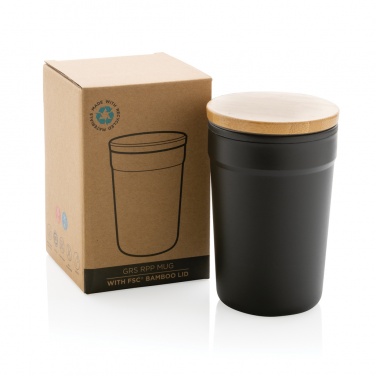 Logo trade corporate gifts picture of: GRS certified recycled PP mug with bamboo lid