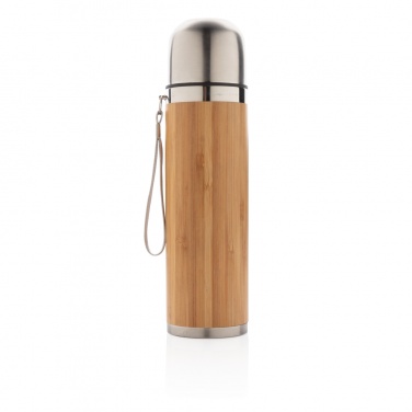 Logo trade promotional giveaways image of: Bamboo vacuum travel flask