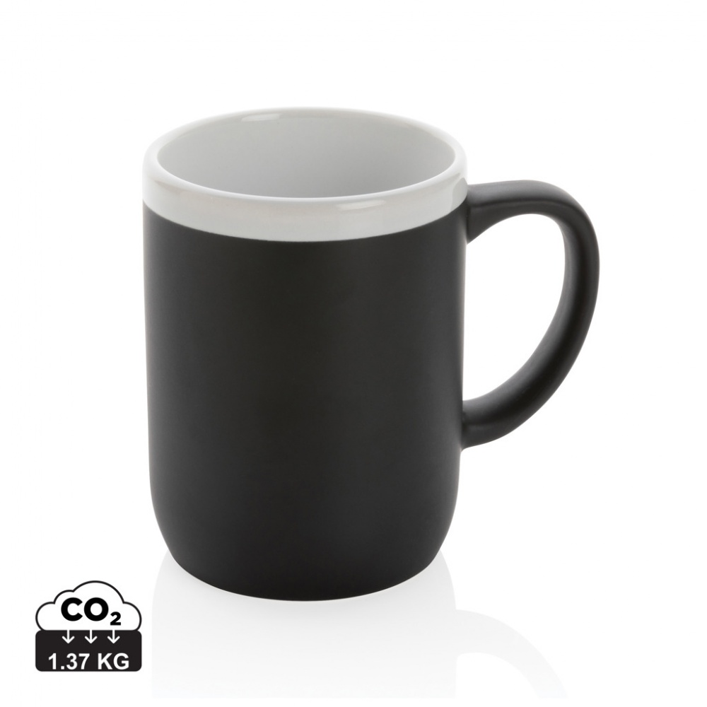 Logo trade promotional merchandise photo of: Ceramic mug with white rim 300ml