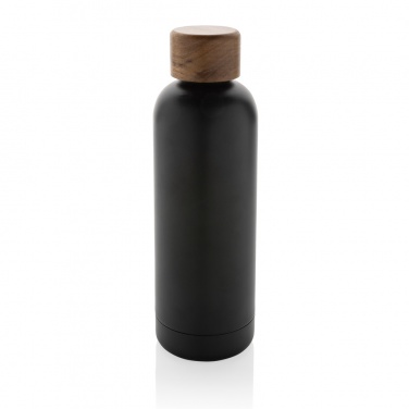 Logotrade advertising product picture of: Wood RCS certified recycled stainless steel vacuum bottle