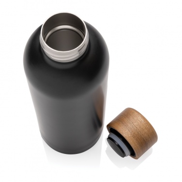 Logotrade promotional gift picture of: Wood RCS certified recycled stainless steel vacuum bottle