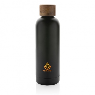 Logotrade promotional giveaway image of: Wood RCS certified recycled stainless steel vacuum bottle