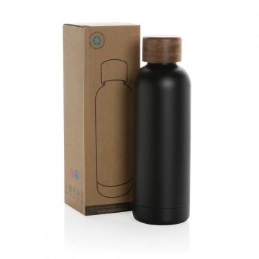 Logo trade promotional product photo of: Wood RCS certified recycled stainless steel vacuum bottle