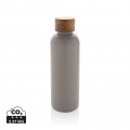 Wood RCS certified recycled stainless steel vacuum bottle, grey