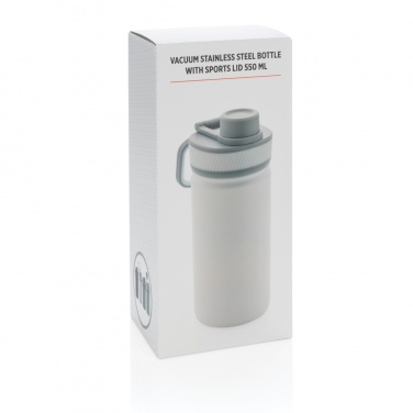 Logo trade promotional merchandise photo of: Vacuum stainless steel bottle with sports lid 550ml