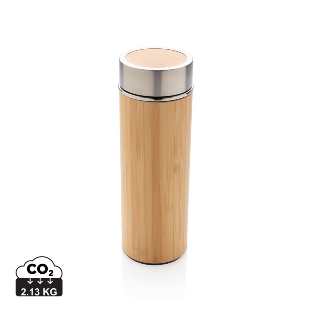 Logo trade promotional giveaway photo of: Leak proof bamboo vacuum bottle