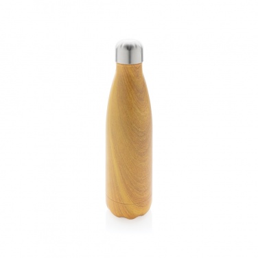 Logotrade promotional giveaway image of: Vacuum insulated stainless steel bottle with wood print