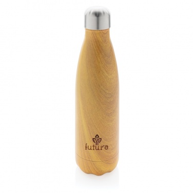 Logo trade promotional product photo of: Vacuum insulated stainless steel bottle with wood print