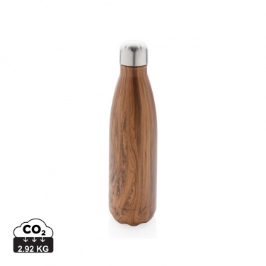 Logotrade promotional merchandise picture of: Vacuum insulated stainless steel bottle with wood print