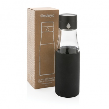 Logo trade promotional giveaways picture of: Ukiyo glass hydration tracking bottle with sleeve