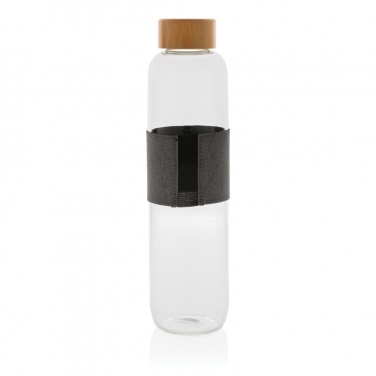 Logo trade promotional giveaways image of: Impact borosilicate glass bottle with bamboo lid