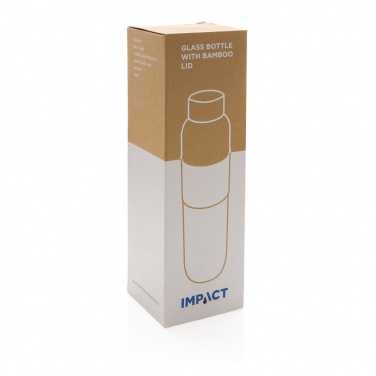 Logo trade advertising product photo of: Impact borosilicate glass bottle with bamboo lid