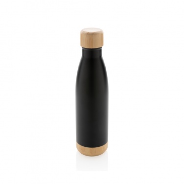 Logo trade advertising products picture of: Vacuum stainless steel bottle with bamboo lid and bottom