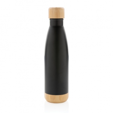 Logo trade corporate gifts image of: Vacuum stainless steel bottle with bamboo lid and bottom