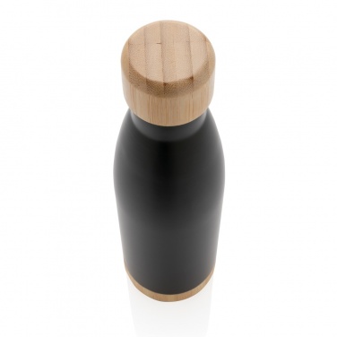 Logo trade corporate gifts picture of: Vacuum stainless steel bottle with bamboo lid and bottom