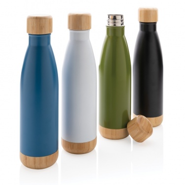 Logotrade promotional products photo of: Vacuum stainless steel bottle with bamboo lid and bottom