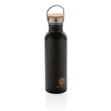 Logotrade promotional merchandise photo of: Modern stainless steel bottle with bamboo lid