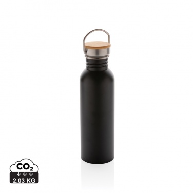 Logotrade promotional item image of: Modern stainless steel bottle with bamboo lid