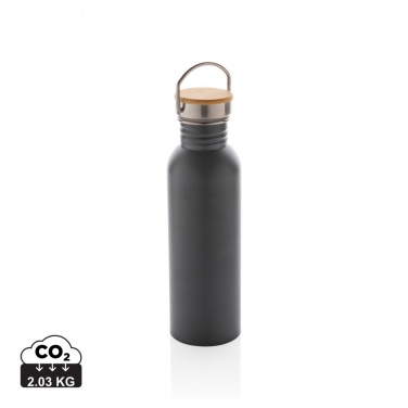 Logo trade promotional gift photo of: Modern stainless steel bottle with bamboo lid