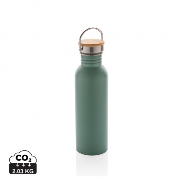 Logotrade promotional item picture of: Modern stainless steel bottle with bamboo lid