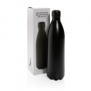 Logo trade promotional giveaways picture of: Solid colour vacuum stainless steel bottle 1L