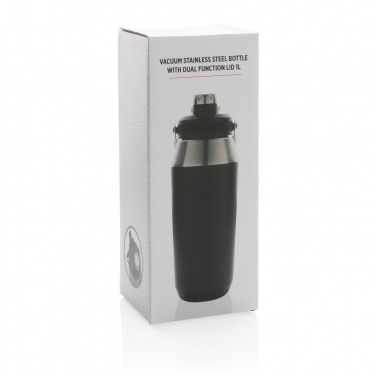 Logo trade promotional products image of: Vacuum stainless steel dual function lid bottle 1L