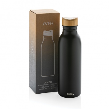 Logotrade promotional product image of: Avira Alcor RCS Re-steel single wall water bottle 600 ML