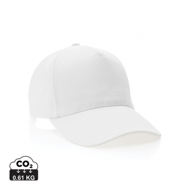 Logo trade promotional giveaways image of: Impact 5panel 280gr Recycled cotton cap with AWARE™ tracer