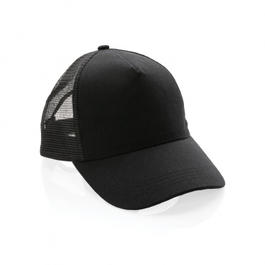 Logo trade promotional gifts image of: Impact AWARE™ Brushed rcotton 5 panel trucker cap 190gr