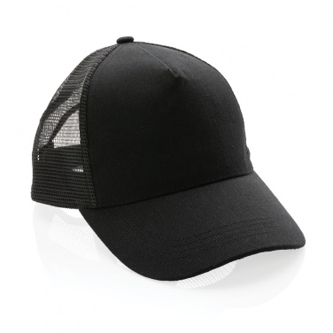 Logo trade promotional gifts image of: Impact AWARE™ Brushed rcotton 5 panel trucker cap 190gr