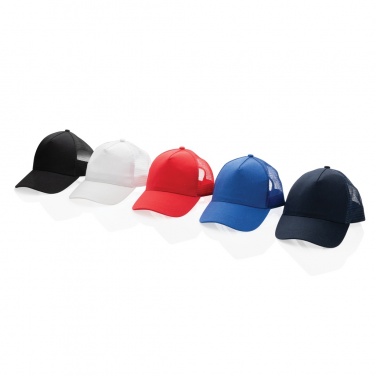 Logo trade advertising products image of: Impact AWARE™ Brushed rcotton 5 panel trucker cap 190gr