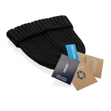 Logo trade promotional products image of: Kennedi AWARE™ Polylana® beanie with large rib