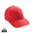 Impact 6 panel 280gr Recycled cotton cap with AWARE™ tracer, luscious red