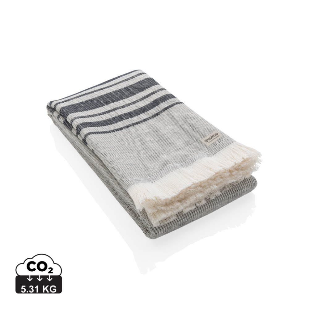 Logo trade promotional giveaways image of: Ukiyo Yumiko AWARE™ Hammam Towel 100 x 180cm