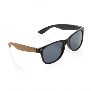 Logo trade promotional item photo of: GRS recycled PC plastic sunglasses with cork