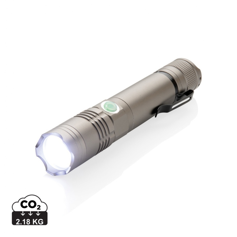 Logo trade promotional merchandise picture of: Rechargeable 3W flashlight