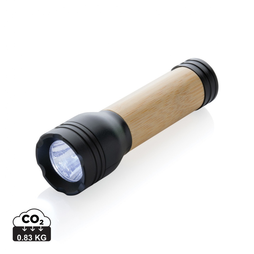 Logo trade advertising products image of: Lucid 1W RCS certified recycled plastic & bamboo torch